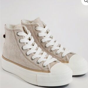 Converse Chuck Taylor All Star Lift Platform High Top Sneakers. Faux Fur